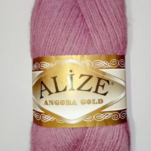 Пряжа Alize Angora Gold 28 (Ализе Ангора Голд), 20% шерсть, 80% акрил, цвет сухая роза (грязно-розовый)